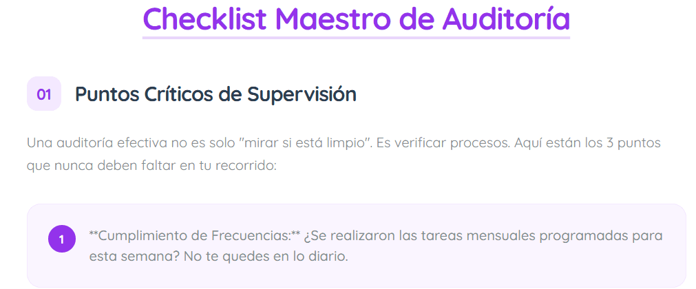 Vista previa de la Guía de Auditoría de CleanOps